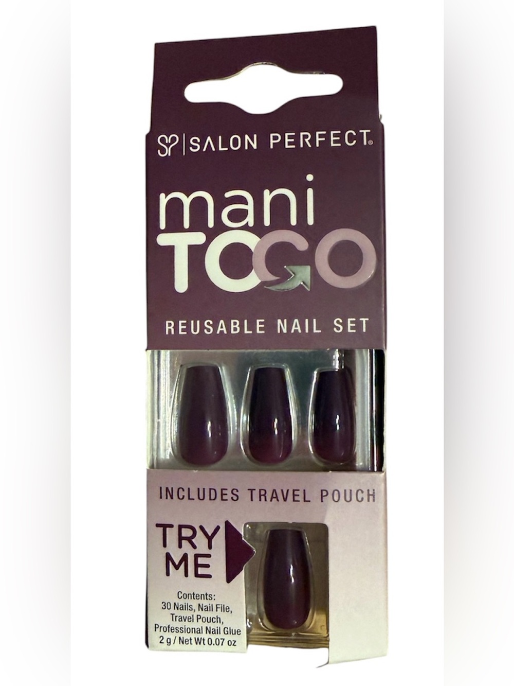 Salon Perfect Mani ToGo Reusable Nail Kit with travel pouch 💜